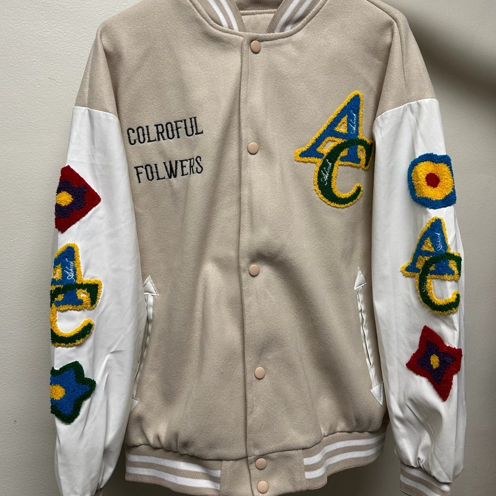 Beige Varsity Jacket